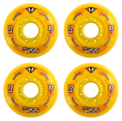 Produktbild von Hyper Inline Wheels Pro 250 Hockey Outdoor 4er Set Rollen - 72mm / 82 A yellow