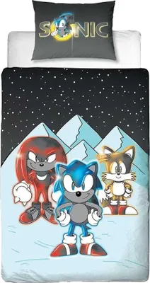 Image de Sonic The Hedgehog - Neige Parure de lit, réversible TC163 (lit simple) (Multicolore)