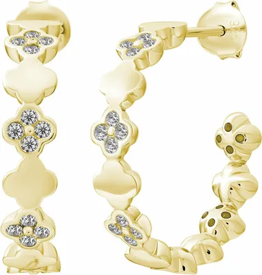 Produktbild von cai Creolen 925/- Sterling Silber 2,5cm gelb Zirkonia 358210222V
