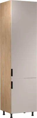 Produktbild von Küche Hochschrank 60 cm Küchenblock Küchenschrank Küchenzeile, Sorento D60RWN, Beige/Sonoma Eiche