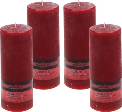 Produktbild von 4er Set Adventskranzkerzen "Raureif" Altrot 200/78 mm