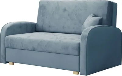 A light blue sofa is shown against a white background.