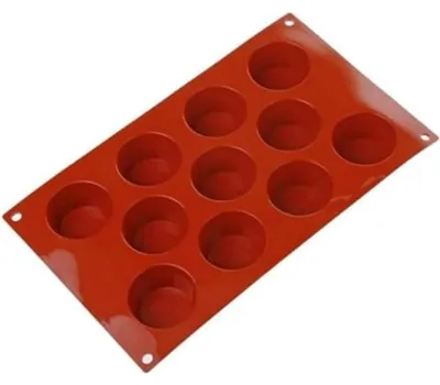 Produktbild von Silikomart SF022, Muffin-Backform, Rechteckig, 0,55 l, Rot, 28 mm, 5,1 cm