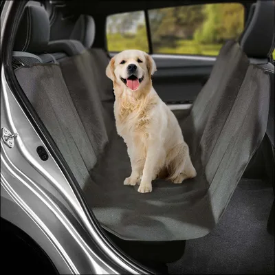 Produktbild von Niceey Autoschondecke Hundedecke für Rücksitz/Rückbank und Kofferraum, Wasserabweisende Autoschondecke für Hunde, Seitenschutz und Sichtfenster, Schwarz