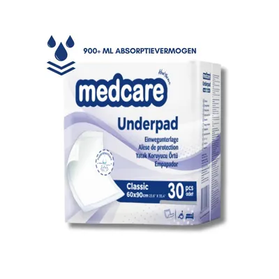 Immagine prodotto di Medcare Pads Classic - 60x90 cm - 30 pezzi - assorbenza 900+ ml - monouso - alta qualità