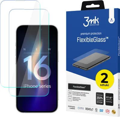 Produktbild von (2 Stück) 3mk Display Hybridglas FlexibleGlass für Apple iPhone 16 Pro Max 0,3mm 7H