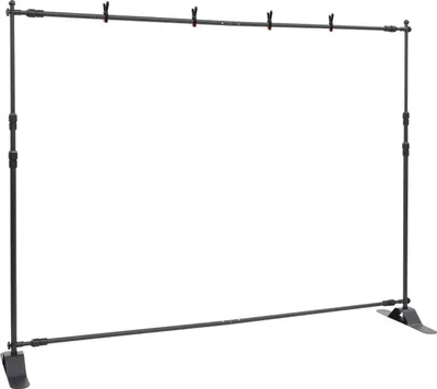 Produktbild von Fotohintergrund Ständer 3,3 x 2,6 m - Verstellbares Hintergrundsystem - Eisenrahmen - Für Modefotografie - Faltbar - Schwarz