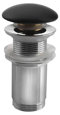 Produktbild von Sapho Waschbecken-Ablaufgarnitur 5/4“, klick-klack, Keramik-Stopfen, 10-50mm, Schwarz matt