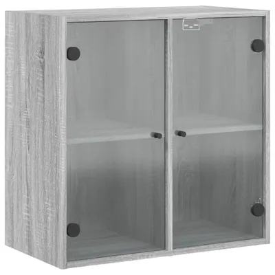 Produktbild von vidaXL Wandschrank mit Glastüren Grau Sonoma 68x37x68,5 cm