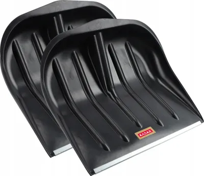 Immagine prodotto di Pala da neve KADAX "Lafage", vanga da neve senza manico con bordo in metallo, nera, larghezza 49 cm, 2 pezzi