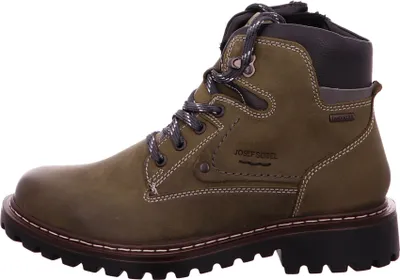A single green boot is shown against a white background.