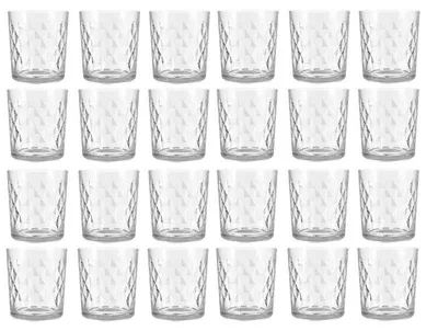 Image de Lots de 24 gobelets en verres 26,5 cl | Verres à eau martelés | Tous usages