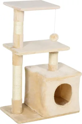 Zdjęcie produktu dla Drapak Z Sizalem, Miękki Plusz, Drapak, Stabilny, Płyta Wiórowa Klasy E1, 50X30X80Cm