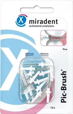 Zdjęcie produktu dla Szczoteczka międzyzębowa Miradent Pic-Brush fine white 12 szt