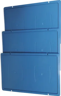 Produktbild von 3 Stück Deckel für Gemüsekiste, Eurofleischerkiste, Stapelbox E1 E2 E3 blau (3xDeckel blau)