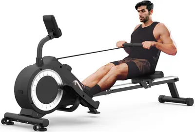 Imagen del producto de Máquina de remo - Remo mecánico - Aparato de remo - Máquina de remo magnética - Equipo de fitness - 16 niveles de resistencia