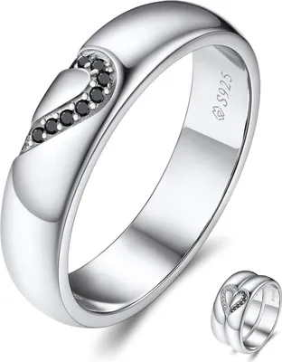 Produktbild von Moissanit Partnerring 925 Sterling Silber Schwarz