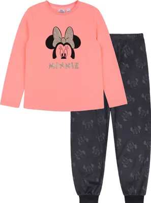 Obrázek produktu pro Dívčí pyžamo DISNEY Minnie Mouse, dlouhý rukáv, šedo-oranžové 7-8 let