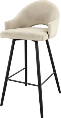 Produktbild von MIRJAN24 Barhocker Rosa, Elegante Barstuhl, Beine aus Metall, 54x50x103 cm (Farbe: Magic Velvet 2250, Beine: Schwarz)