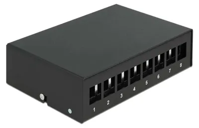 Productafbeelding van Delock Keystone patchpaneel, 8 poorten, zwart