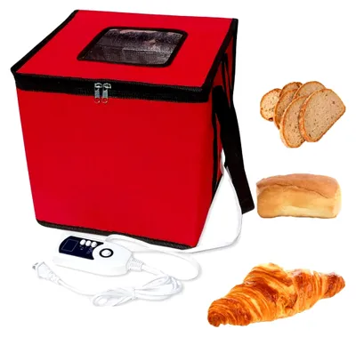 Produktbild von Faltbare Teiggärbox, Temperatureinstellung Gärbox Mit Deckel, Abnehmbarer Multifunktions -Gärschrank für Zuhause, Brot, PizzaJoghurt, Reiswein (Rot, klein)