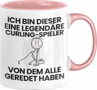 Produktbild von Curling-Spieler Geschenk Tasse Lustige Geschenkidee Geburtstag für Curling-Spieler Ich Bin Dieser Legendäre Curling-Spieler Von Dem Alle Geredet Haben Kaffee-Becher (Rosa)