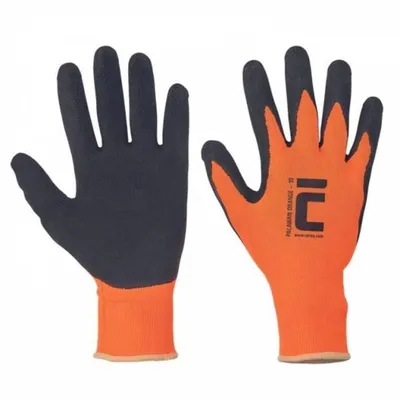 Obrázok produktu pre Rukavice polomáčané,latex reflexné PALAWAN, oranžové č.8