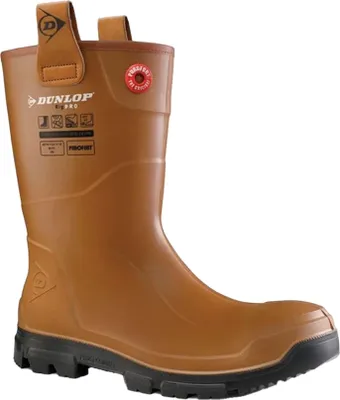 Productafbeelding van Dunlop - Uni veiligheidsschoenen voor heren/dames, hoge schacht, model "Purofort Rigpro" FS10967 (maat 42 EU) (bruin/zwart)