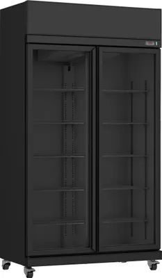 Produktbild von Kühlschrank 2 Glastüren Schwarz Irm-770 Bl