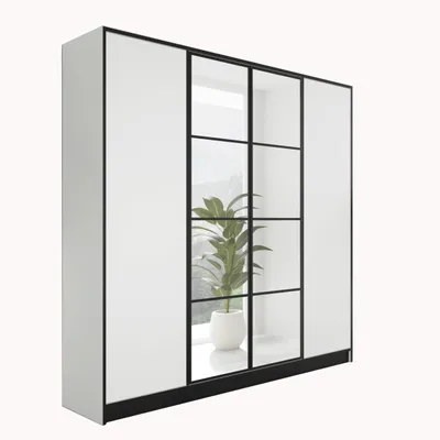 Zdjęcie produktu dla KIER FURNITURE EDEN v1, szafa, 206,4 x 205 x 39 cm, 4 drzwi, biały