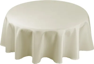 Zdjęcie produktu dla Ścierełka na stół, beżowa, ecru, okrągła, 130 cm, odporna na plamy