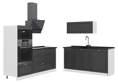 Obrázek produktu pro Kuchyně Vicco Fame-Line Anthrazit-Gold Landhaus/Bílá 340 cm, PD Antracit, Model 63721