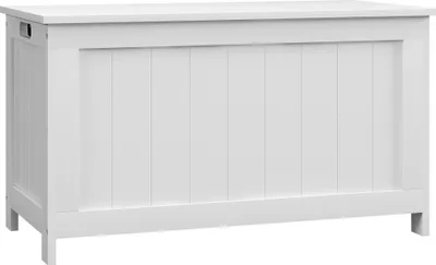 Produktbild von Fortuna Lai Aufbewahrungsbox Truhe mit Griff und Deckel, 81 x 40 x 46 cm, Gerätebox für Wohnzimmer und Schlafzimmer in Weiß