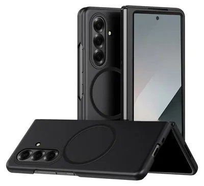 Image de Coque pour Samsung Galaxy Z Fold 7, Protection Rigide avec Cercle Magnétique - Noir