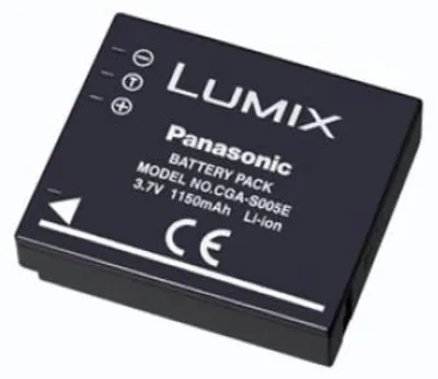 Produktbild von Panasonic CGA-S005, 1150 mAh, Lithium-Ion (Li-Ion), 3,7 V, Schwarz