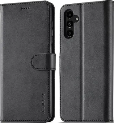 Obrázek produktu pro Pouzdro pro Samsung Galaxy A16 5G/4G kožené flipové pouzdro s magnetickým uzávěrem a stojánkem, ochranné pouzdro černé