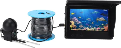 Obrázek produktu pro PUSOKEI podvodní rybářská kamera, 1080P HD 4,3" vyhledávač ryb s velkou obrazovkou, vodotěsná ultra širokoúhlá rybářská kamera pro jezera, lodě, rybaření pod ledem, 30 M kabel