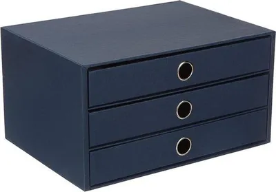 Produktbild von Famanu Aufbewahrungsbox mit drei Schubladen für DIN A4 Dokumente - Navy