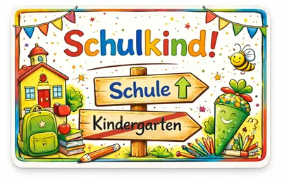 Produktbild von Blechschild 20x30cm Schulkind Schule Kindergarten Einschulung Schild Metallschild Kinderzimmer Deko Geschenk zur Einschulung AstraDesign