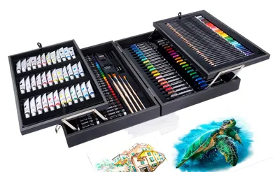 Produktbild von Artico Kunst- und Malkoffer 174-teilig Künstlerkoffer Malkasten Acrylfarben