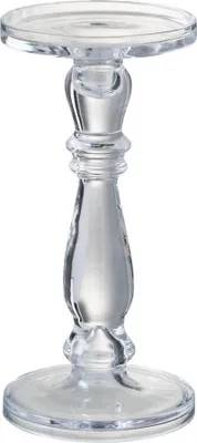 Productafbeelding van Kandelaar/kaarshouder leti glas transparant m 13x13x27,5 cm Jolipa