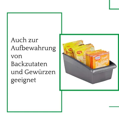 Productafbeelding van Novaliv soepzakhouder, kleine set van 2, ladeorganizer voor de keuken - 25 x 12 cm, antracietgrijs. Opbergbox voor kruiden - ordsysteem voor laden - geschikt voor dressings en bakbenodigdheden
