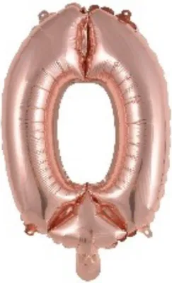 Produktbild von Folienballon Mini Zahl 0 - 35 cm rose.