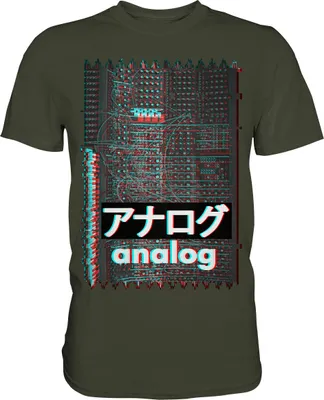 Produktbild von Synthesizer Glitch Japan Analog Modular Synth T-Shirt – Urban Khaki / L