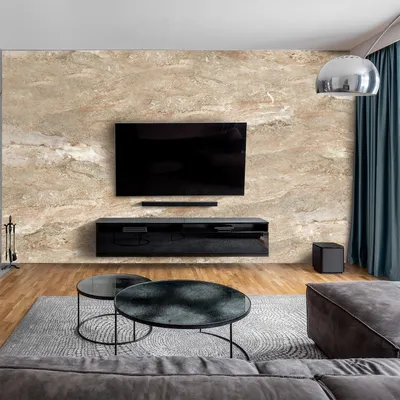 Produktbild von dedeco Wohnzimmerrückwand TV-Wand Wandpaneel Wohnrückwand Rückwand Tapetenersatz, Motiv: Marmor V3, 250 x 100 x 0,5cm, Nano-Protect: matt, wasserfest, robust, als Wandverkleidung aus Hartschaum PVC