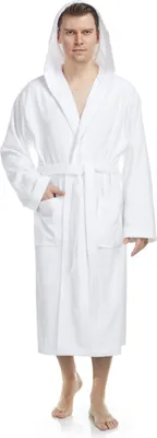Produktbild von Arus Bademantel Pacific für Herren, wadenlang, Farbe:Weiß, Größe:L