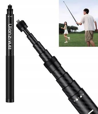 Immagine prodotto di Monopiede in carbonio da 2,7 m con filettatura da 1/4" + Supporto per telefono + Adattatore GoPro Ulanzi / VL02