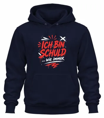 Immagine prodotto di "Sono colpevole, come sempre" - Felpa con cappuccio, sarcasmo, taglia XL, colore blu navy