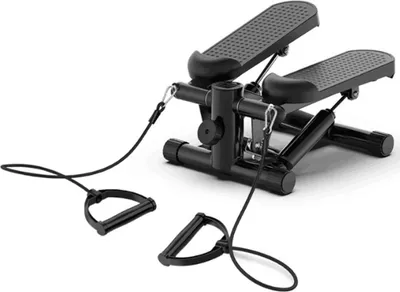 Obrázek produktu pro Mini stepper, schodišťový stepper, nosnost 100 kg, vybavený odporovou gumou, vhodný pro domácí i venkovní cvičení, černý
