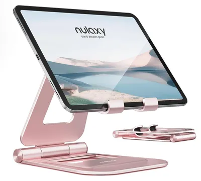 Immagine prodotto di Supporto in alluminio Nulaxy: supporto pieghevole da scrivania per tablet e smartphone